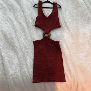 HUNZA G Rust cut out  Dress